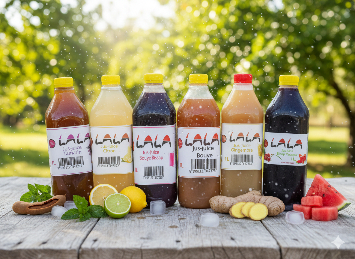 JUS BOUYE, BISSAP, TAMARIN, CITRON, GINGEMBRE 1L (caisse de 12)