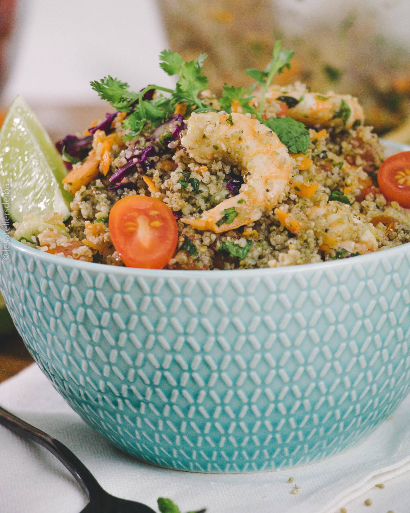 Salade quinoa crevettes